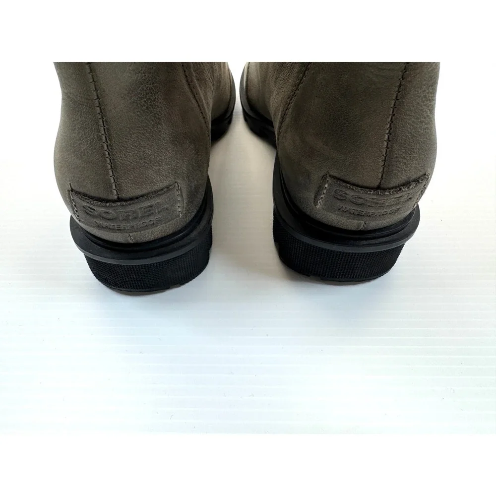 Sorel Phoenix Short Lace Boots ‎ Women 7.5 EUC Leather Waterproof Quarry Comfort